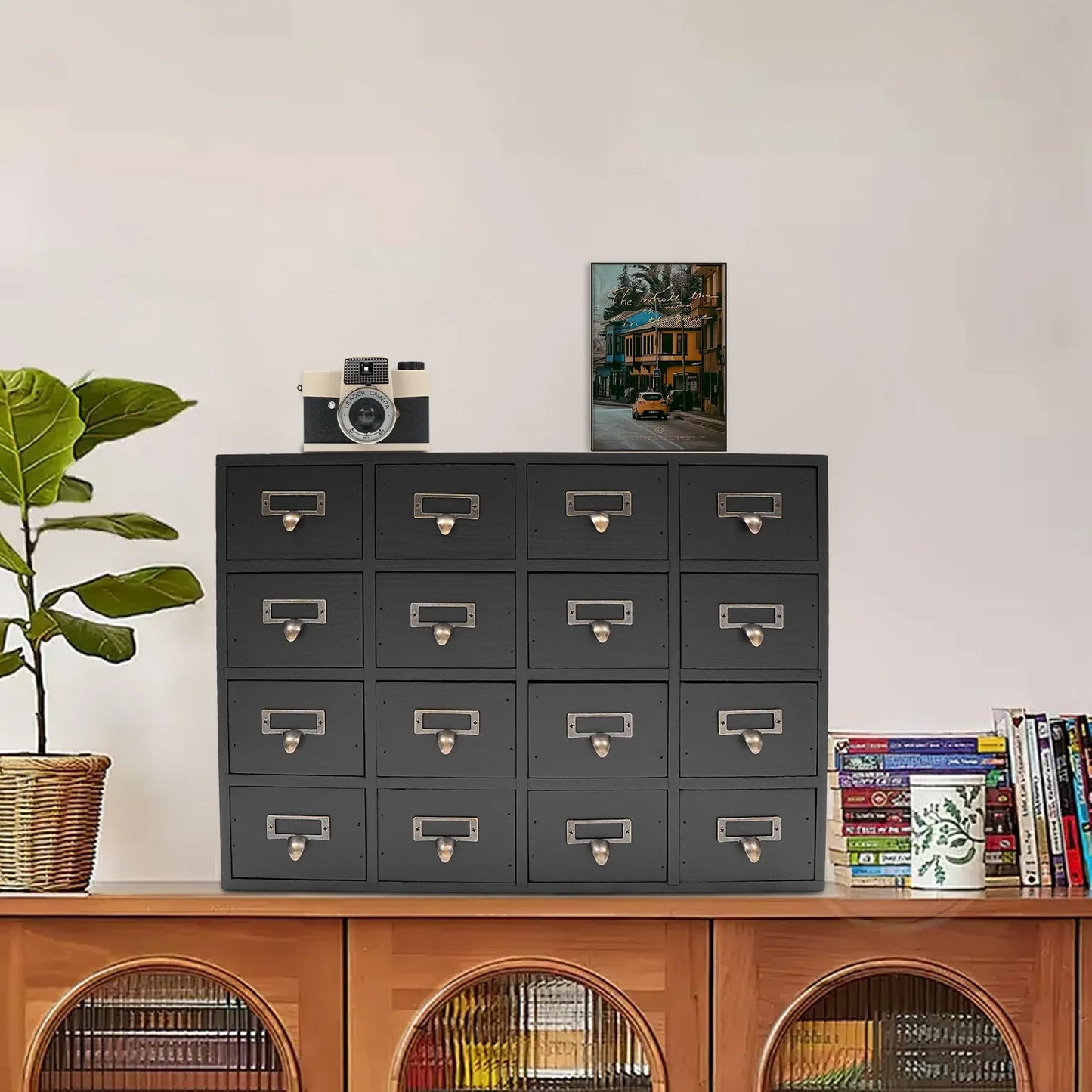 16 Drawers Apothecary Cabinet, Apothecary Chests and Cabinets, Herb Storage Box, Wooden Desk Drawer Organizer