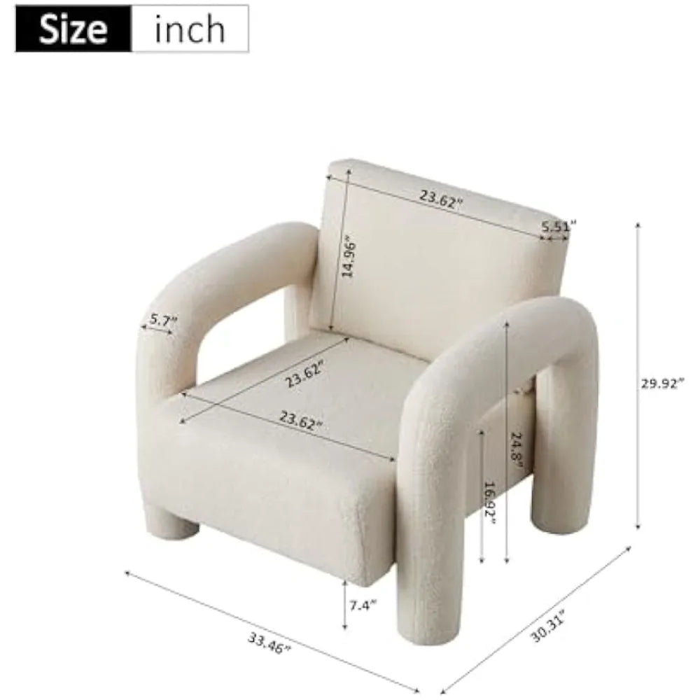 33.5"*30.3" Accent Chair, Breathable Fabric Living Room Chair, Comfy Upholstered Arm Chair Leisure Armchair Single Sofa Chair