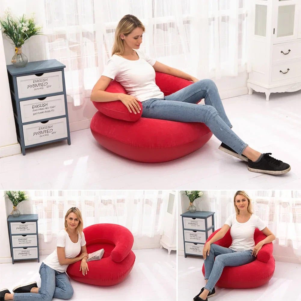 Inflatable Lazy Sofa Ultra Soft Recliner Outdoor Bedroom Comfortable Washable Lounger Folding Bean Chair Portable Camping Sofa