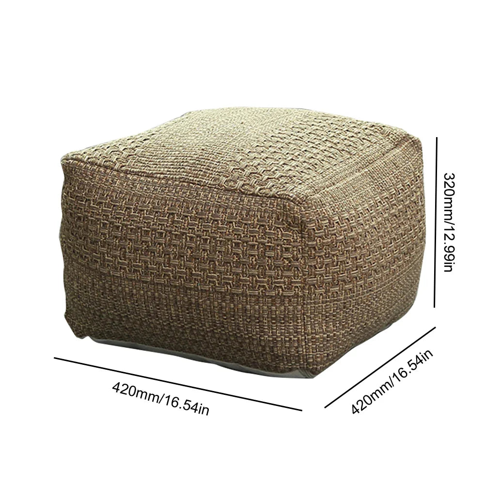 Footstool Nordic Style Woven Foot Stool Multifunctional Tatami Seats Cushion for Living Room Bedroom