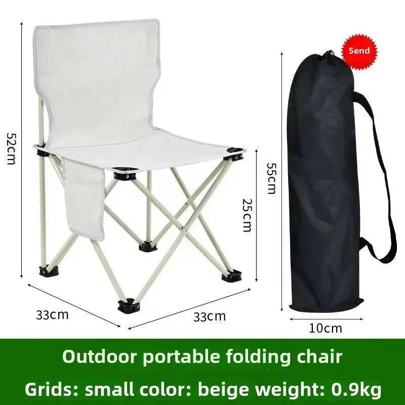 Outdoor Folding Chair Set Lightweight and Portable Folding Back Chair Picnic Barbecue Camping Fishing Outdoor Chair M-size