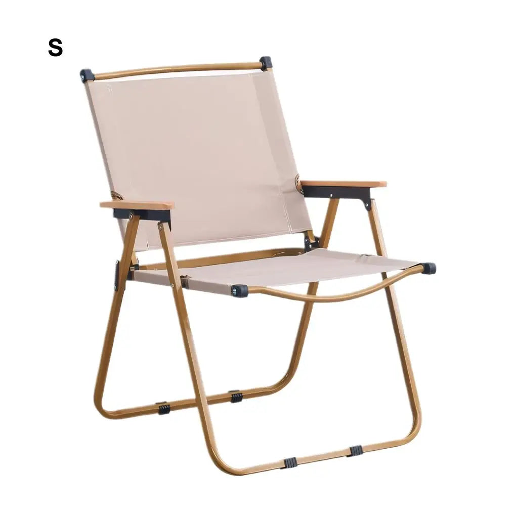 Portable Camping Chair Outdoor Folding Chair Aluminum Alloy Wood Grain Folding Chair Camping Equipment Picnic Fishing Chair