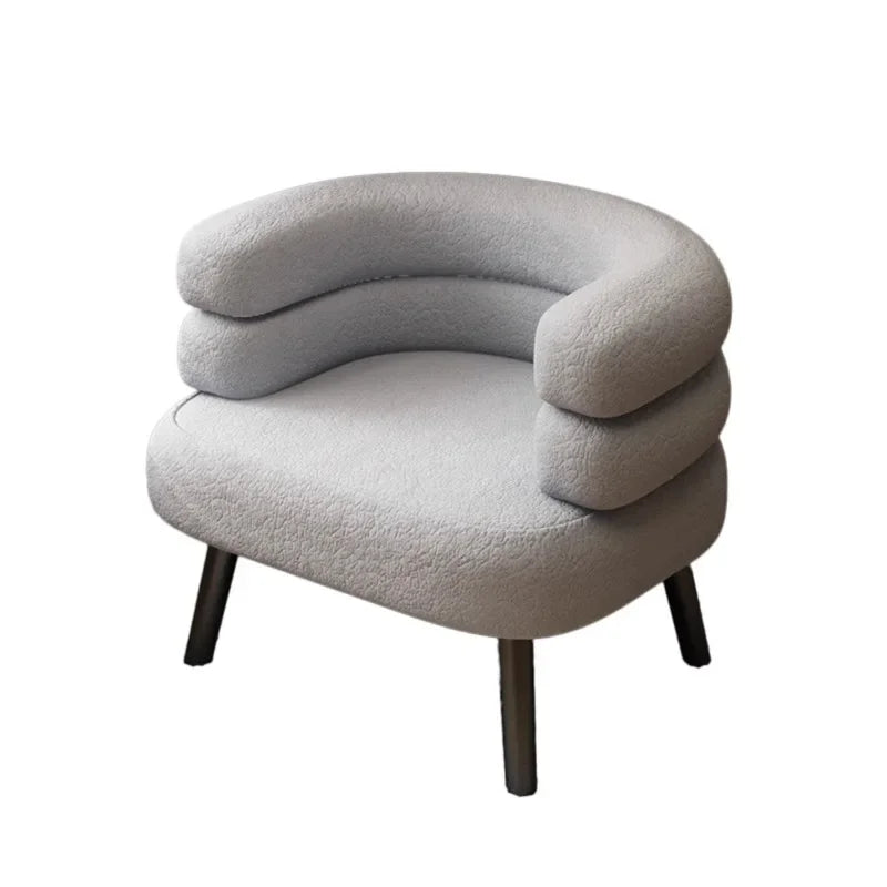 Single lazy sofa chair Makeup chair Internet celebrity lamb wool chair Living room simple modern light luxury balcony leisure ch