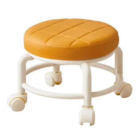 Universal Wheel Small Stool Home Pulley LowStool Wheeled Bench Small Round Stool Sofa Stool Small Chair Plastic Backrest