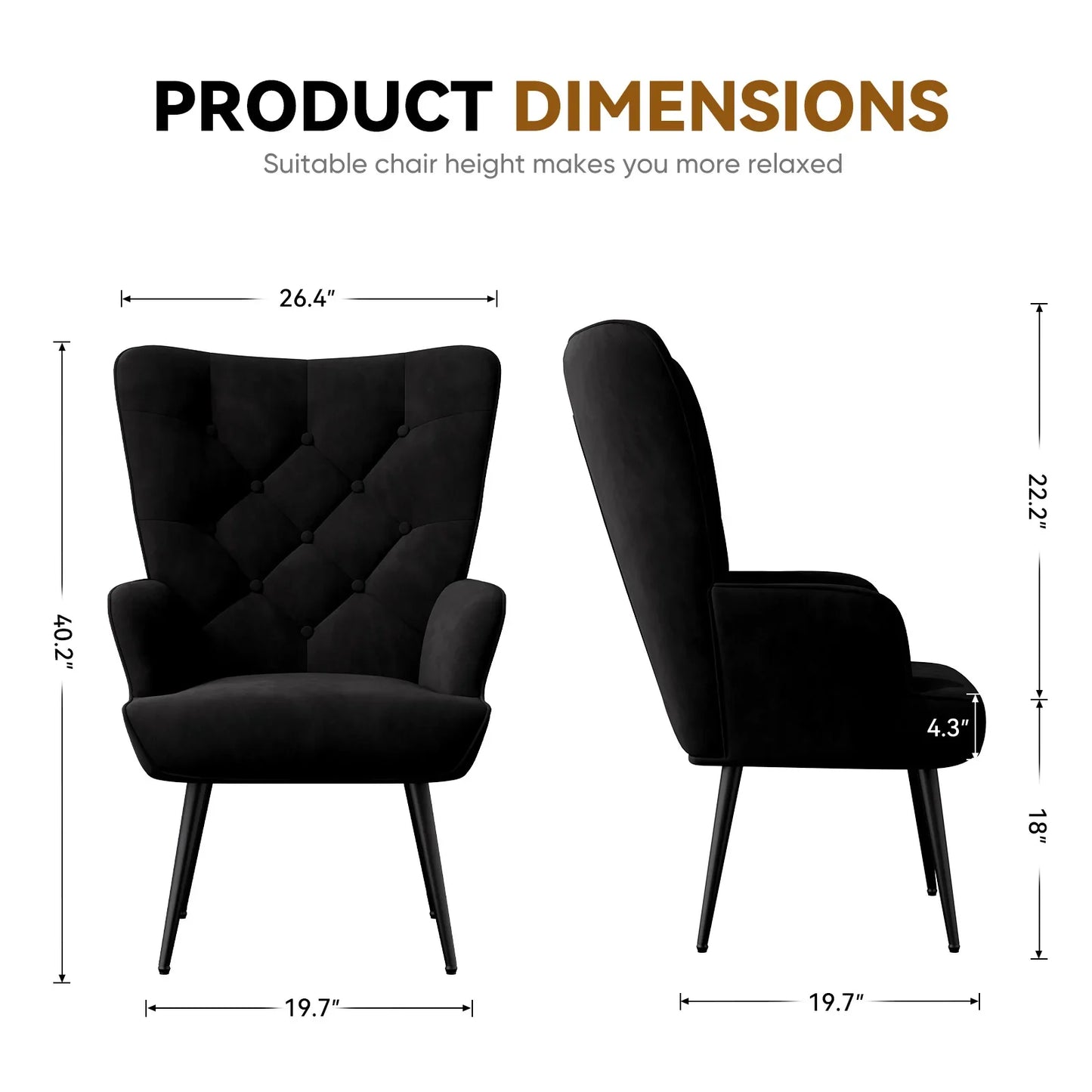 Velvet Armchair High Back Bedroom Chair Medieval Modern Living Room Chair Plush Button Back Sofa Chair Soft Cushioned Side Armch